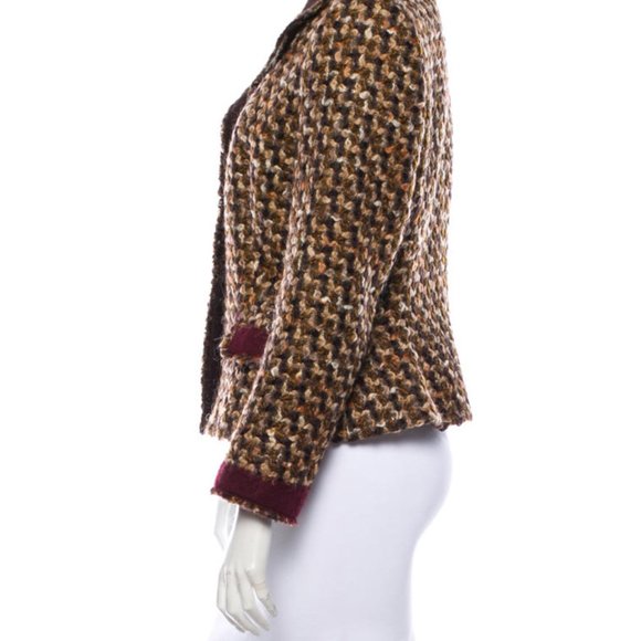 Prada Brown Tweed 3 snap Blazer Size 42 - Picture 11 of 14